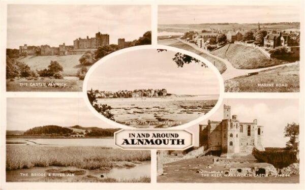 Alnmouth UK The Castle Alnwick Marine Road Waterside The Bridge and Viver Aln Wa