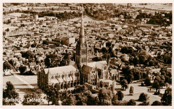 Salisbury   Wiltshire UK Cathedral Air view