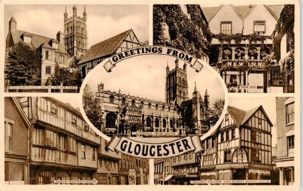 Gloucester  UK Old Parliament House Palace Yard New Inn Cathedral from South Gol