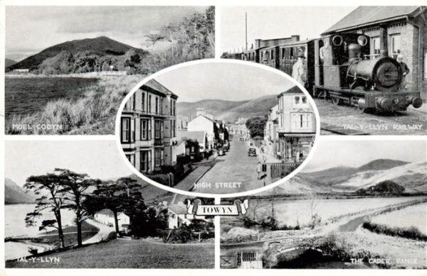 Towyn Wales UK Moel Cocyn High Street Tal Llyn Railway The Cader Range
