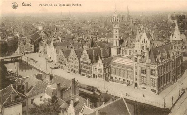 Gand Belgien Panorama du Quai aux Herbes