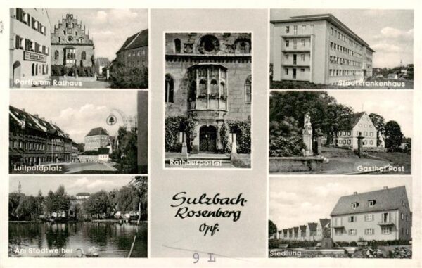 Sulzbach-Rosenberg Rathaus Luitpoldplatz Stadtweiher Rathausportal Stadtkrankenh