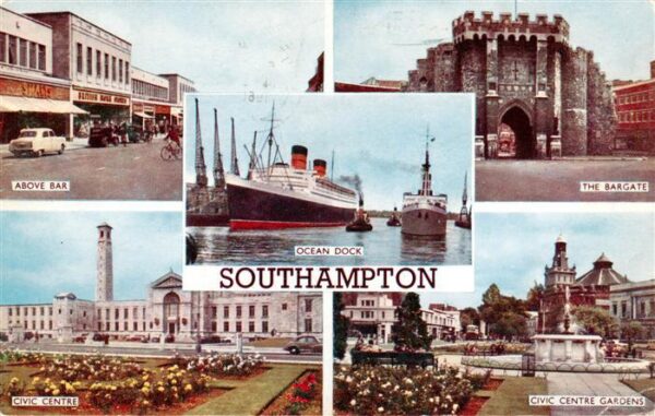 Southampton  UK Above Bar Ocean Dock The Bargate Civic Centre Gardens