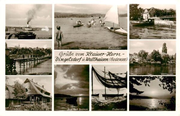 Dingelsdorf Konstanz Bodensee Das Kursschiff Badeleben Fischerboote Wallhausen B