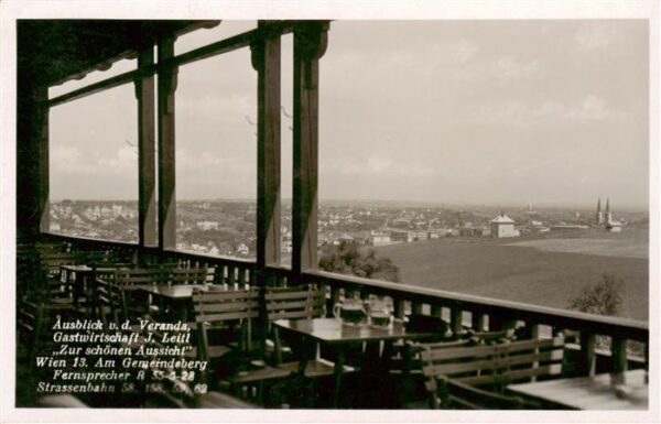 Wien AT Blick von der Veranda der Gastwirtschaft Zur schoenen Aussicht