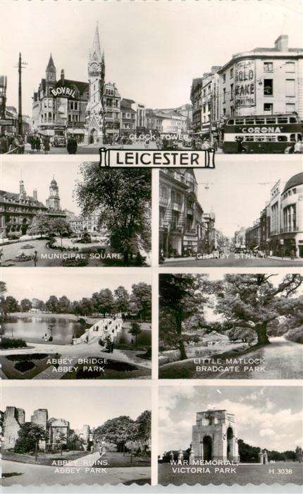 Leicester  UK Glock Tower Municipal Square Grandby Street Abbey Bridge Abbey Par