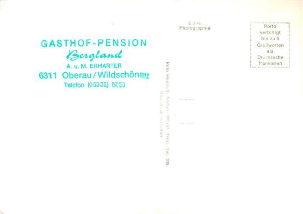 Oberau  Wildschoenau Tirol AT Gasthof Pension Bergland – Bild 2