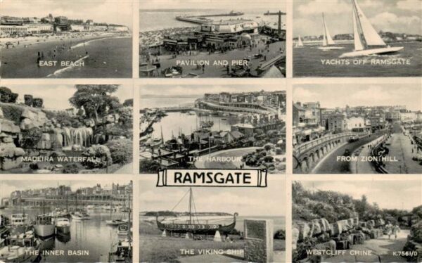 Ramsgate UK East Beach Pavilion and Pier Yachts off Ramsgate Madeira Waterfall T