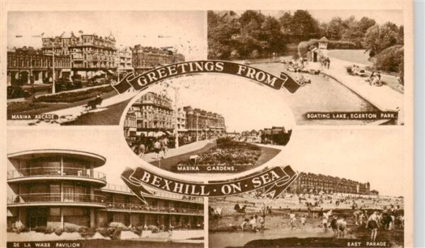 Bexhill Hastings UK Marina Arcade Boating Lake Egerton Park De la Warr Pavilion
