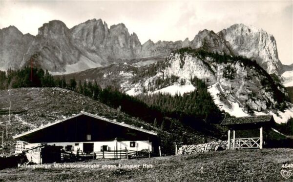 Ellmau Elmau Tirol AT Kaisergebirge Wochenbrunneralm mit Ellmauer Halt