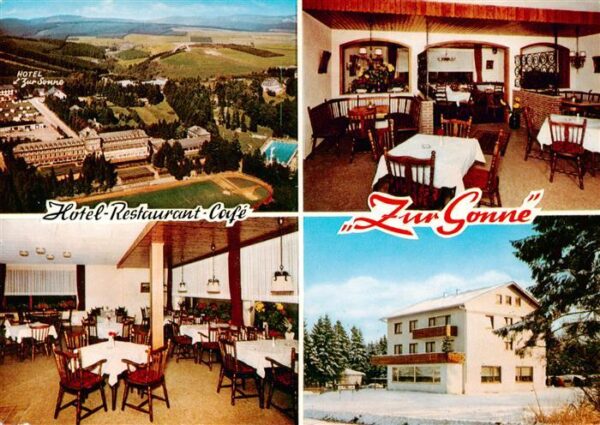 Winterberg Hochsauerland Hotel zur Sonne Cafe Restaurant Fliegeraufnahme Gastrae