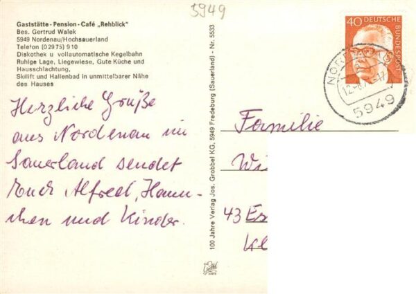 Nordenau Schmallenberg Gasthaus Rehblick Gastraum – Bild 2