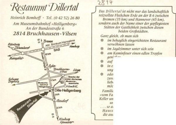 Bruchhausen-Vilsen Restaurant Dillertal Gastraeume – Bild 2