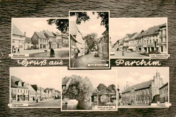 Parchim Neuer Markt Ernst Thaelmann Platz Strasse des Friedens Ziegenmarkt Eldep