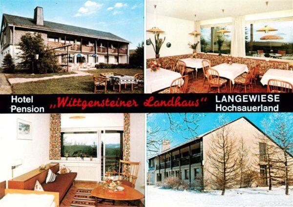 Langewiese Winterberg Hotel Pension Wittgensteiner Landhaus Gastraum Zimmer