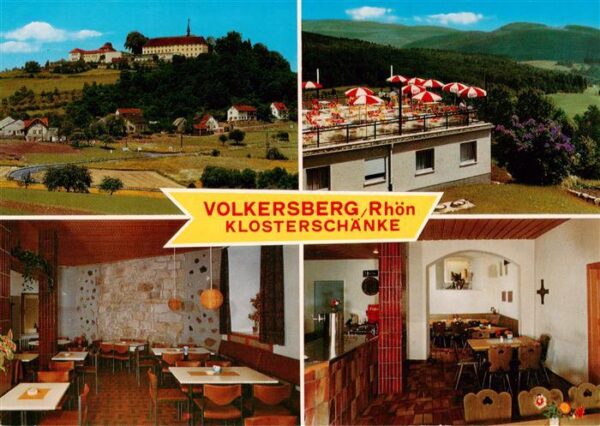Volkersberg Bad Brueckenau Rhoen Klosterschaenke Gastraeume Terrasse