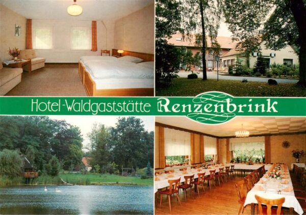 Bramsche Lingen Hotel Waldgaststaette Renzenbrink Zimmer Gastraum Schwanenteich