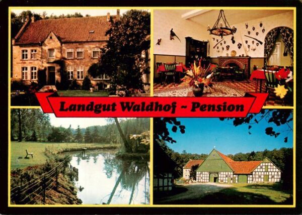 Sentrup Landgut Waldhof Pension Gastraum Seepartie Fachwerkhaus