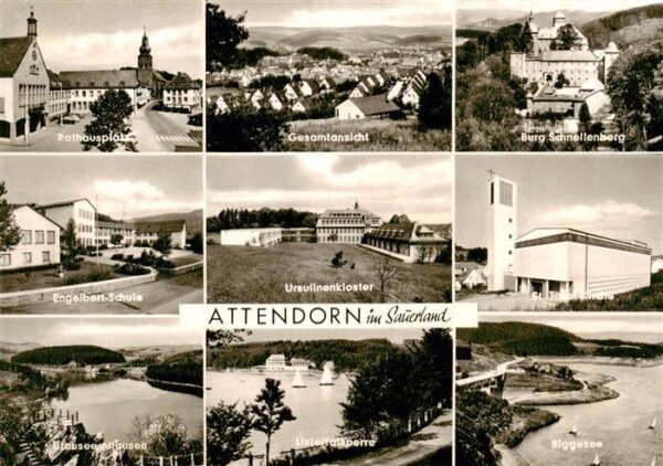 Attendorn Rathausplatz Panorama Burg Schnellenberg Engelbert Schule Ursulinenklo