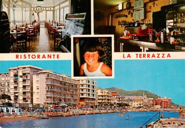 San Bartolomeo al Mare Liguria IT Ristorante La Terraza Gastraeume Theke Strand