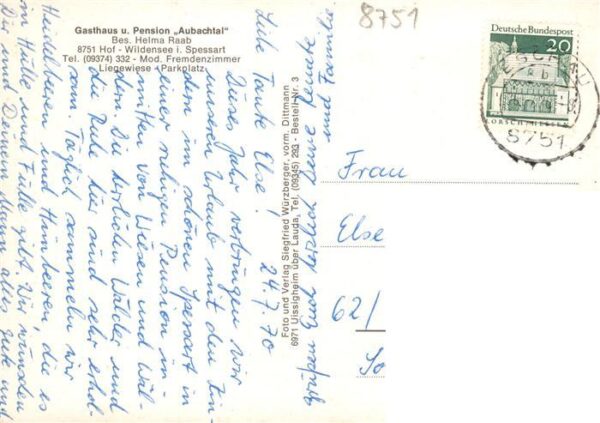 Wildensee Unterfranken Spessart Eschau Gasthaus Pension Aubachtal Panorama – Bild 2