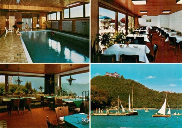 Waldeck  Edersee Waldhotel Wiesemann Gastraeume Hallenbad Seepartie