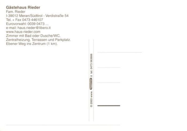 Meran Merano IT Gaestehaus Rieder – Bild 2