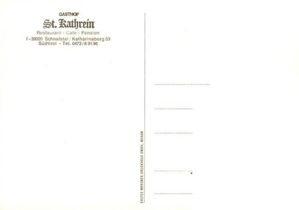 Schnalstal Trentino IT Gasthof St Kathrein Restaurant Gaestezimmer – Bild 2