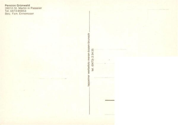 St Martin Passeier Pension Gruenwald Gastraum Zimmer – Bild 2