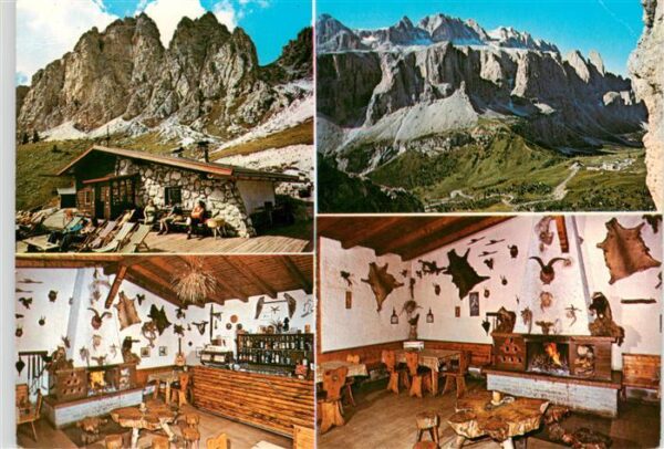 Passo Gardena 2137m Dolomiti IT Baita Clark Gastraeume Kaminzimmer