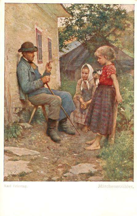 Verlag Wiener Kunst Nr. Nr. 1092 Karl Feiertag Maerchenerzaehler