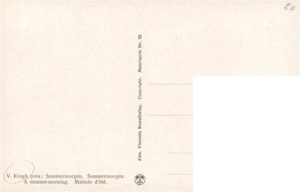 Krogh V Kuenstlerkarte Sommermorgen Nr. 33 – Bild 2