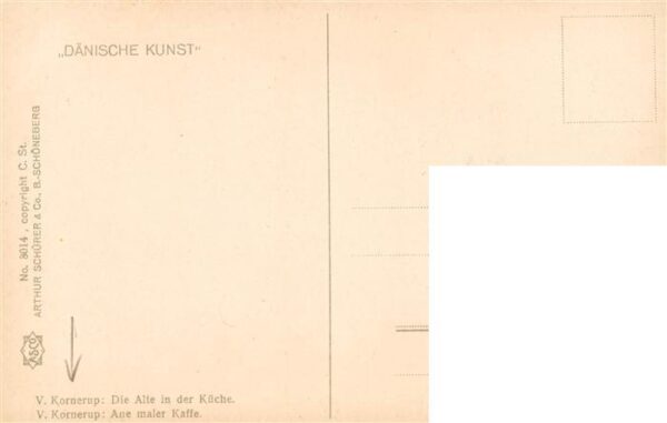 Kornerup Valdemar Kuenstlerkarte Die Alte in der Kueche Daenische Kunst Nr.8014 – Bild 2