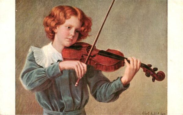 Verlag Salon de Paris Nr. Nr. 1489 Albert Aublet The young Viollonist
