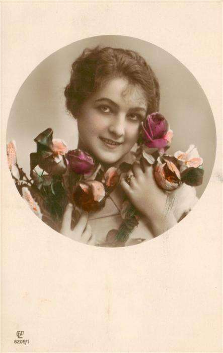 Foto GLCo Nr. Nr. 6209/1 Frau Portre Blumen