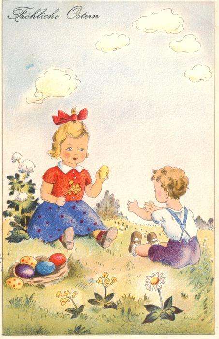 Ostern Easter Paques Pasqua Kinder Eier