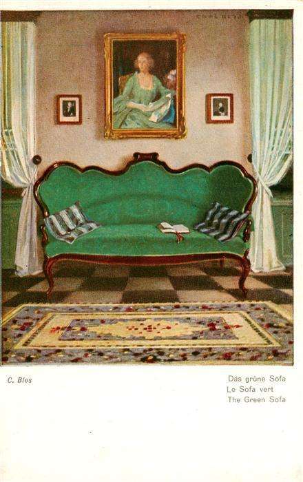 Blos C Kuenstlerkarte Das Gruene Sofa
