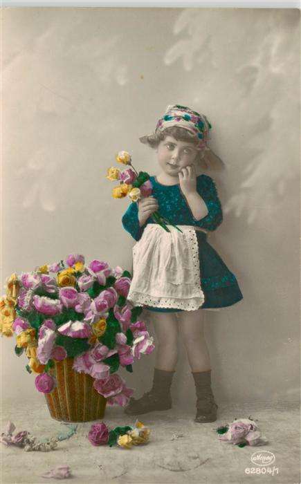 Foto Amag Nr. Nr. 62804/1 Kind Blumenkorb