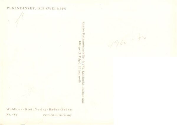 Kandinsky W Kuenstlerkarte Nr. 483 Die Zwei – Bild 2