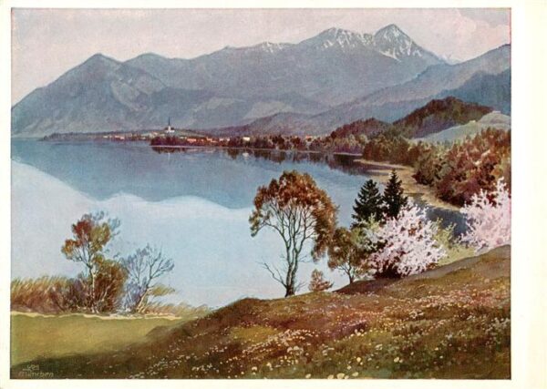 Suessmayr Josef Kuenstlerkarte Nr. 357 Am Tegernsee Wiechmann
