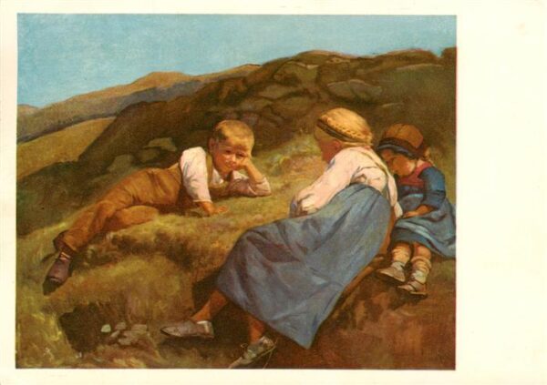 Koller Rudolf Kuenstlerkarte Kinder Von Hasliberg