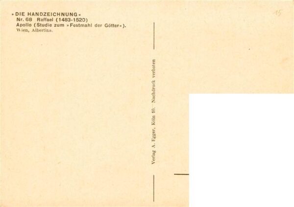 Raffael Kuenstlerkarte Alte Kuenstler Handzeichnung Nr. 68 – Bild 2