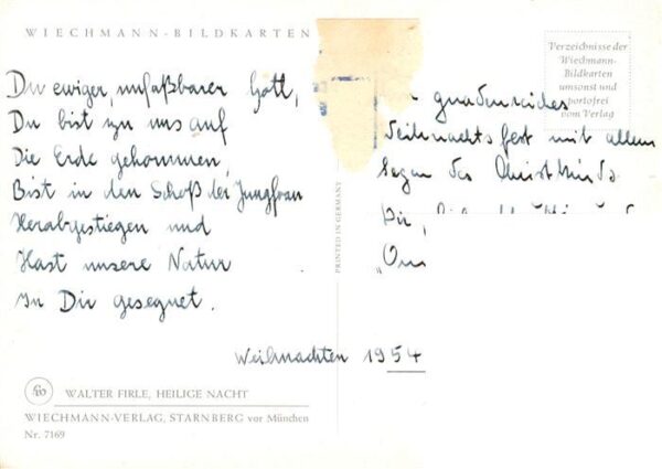 Verlag Wiechmann Nr. Nr. 7169 Walter Firle Heilige Nacht – Bild 2