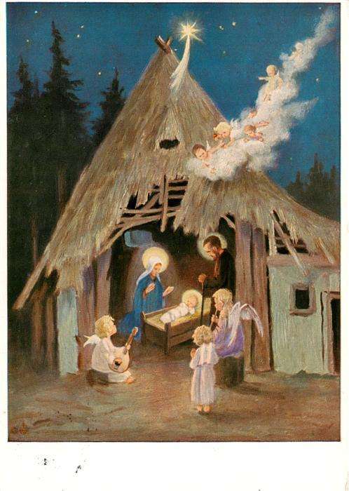 Krippe Weihnachtskrippe Crib Copier Frohe Weihnachten