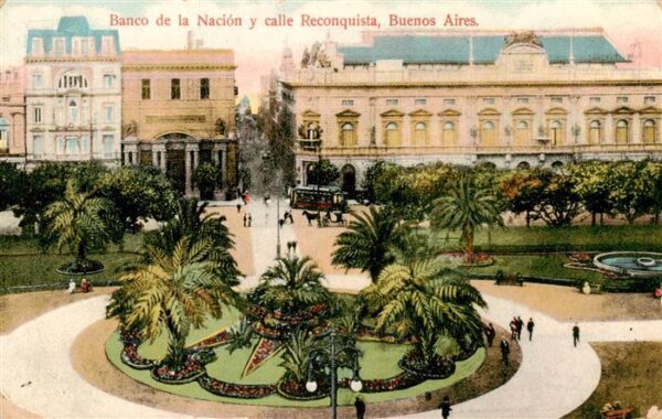 Buenos Aires Argentina Banco de la Nacion y calle Reconquista