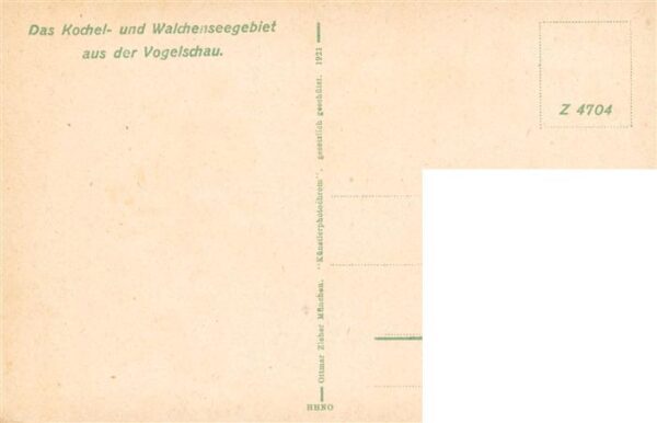 Kochel See Bayern Panoramakarte mit Kochel und Walchensee – Bild 2