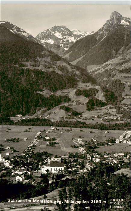 Schruns Vorarlberg Fliegeraufnahme mit Mittagspitze