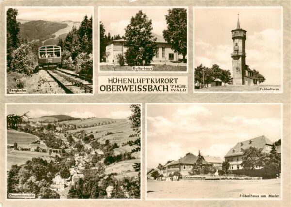 Oberweissbach Bergbahn Kulturhaus Froebelturm Panorama Froebelhaus am Markt
