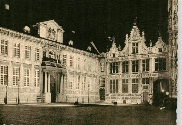 Brugge Bruges Flandern Verlichting aan Gerechtshof en Kanselarij