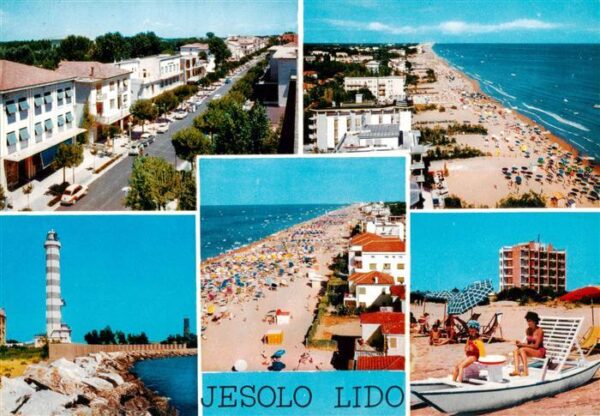 Jesolo Lido IT Strandpartien Leuchtturm Uferstrasse